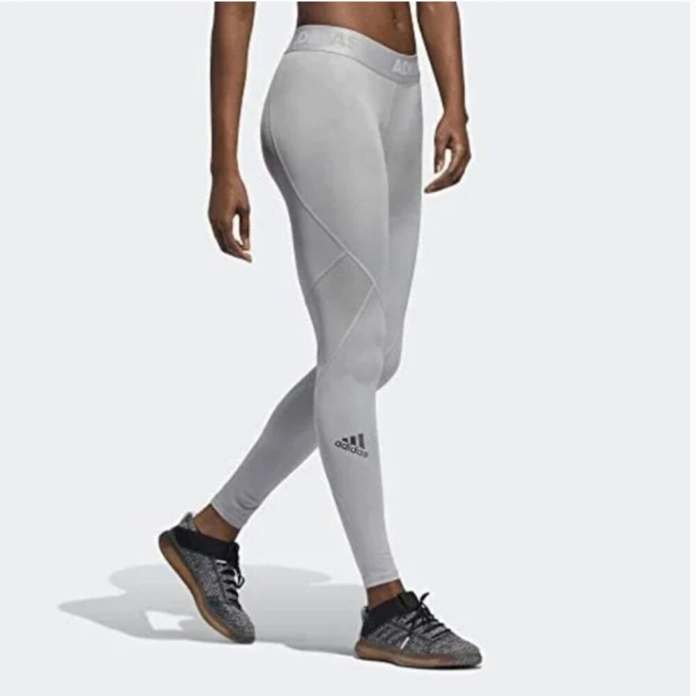 NWT Adidas Light Grey Alphaskin Womens Leggings - Size Medium